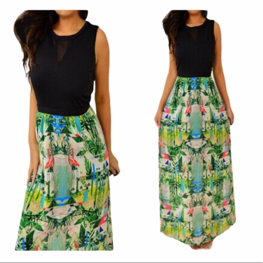 Nicole by Nicole Miller Flamingo Sleeveless Maxi - Picture 1 of 6